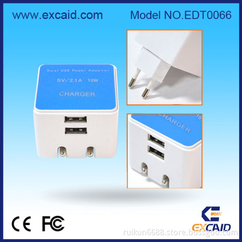 5V 2A Dual USB Dual Color Mobile Phone Charger / Travel Charger / Wall Charger